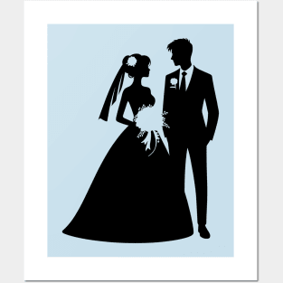 Bride and Groom Silhouette Posters and Art